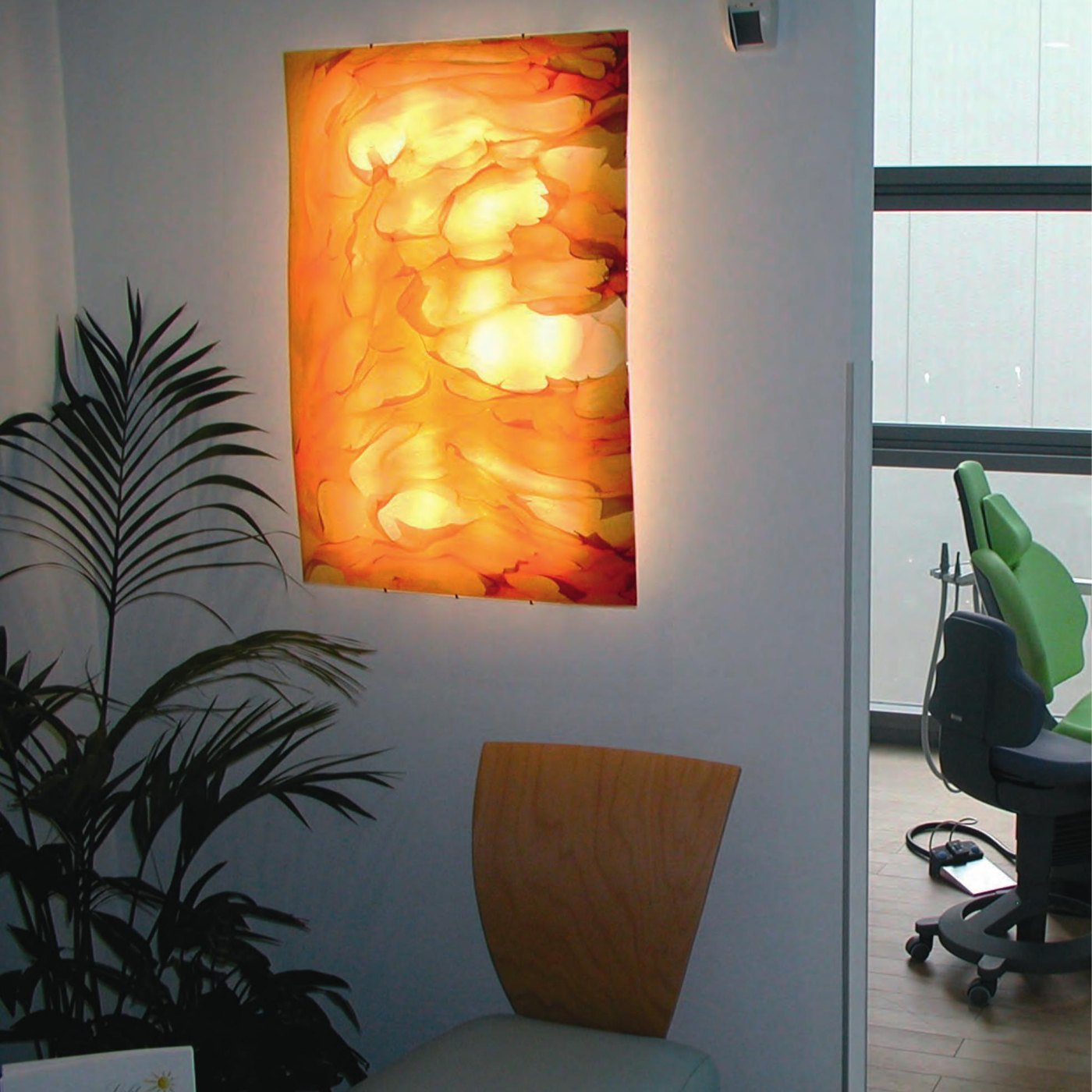 Lichttafel LED — leuchtende Wandleuchte aus mundgeblasenem Glas