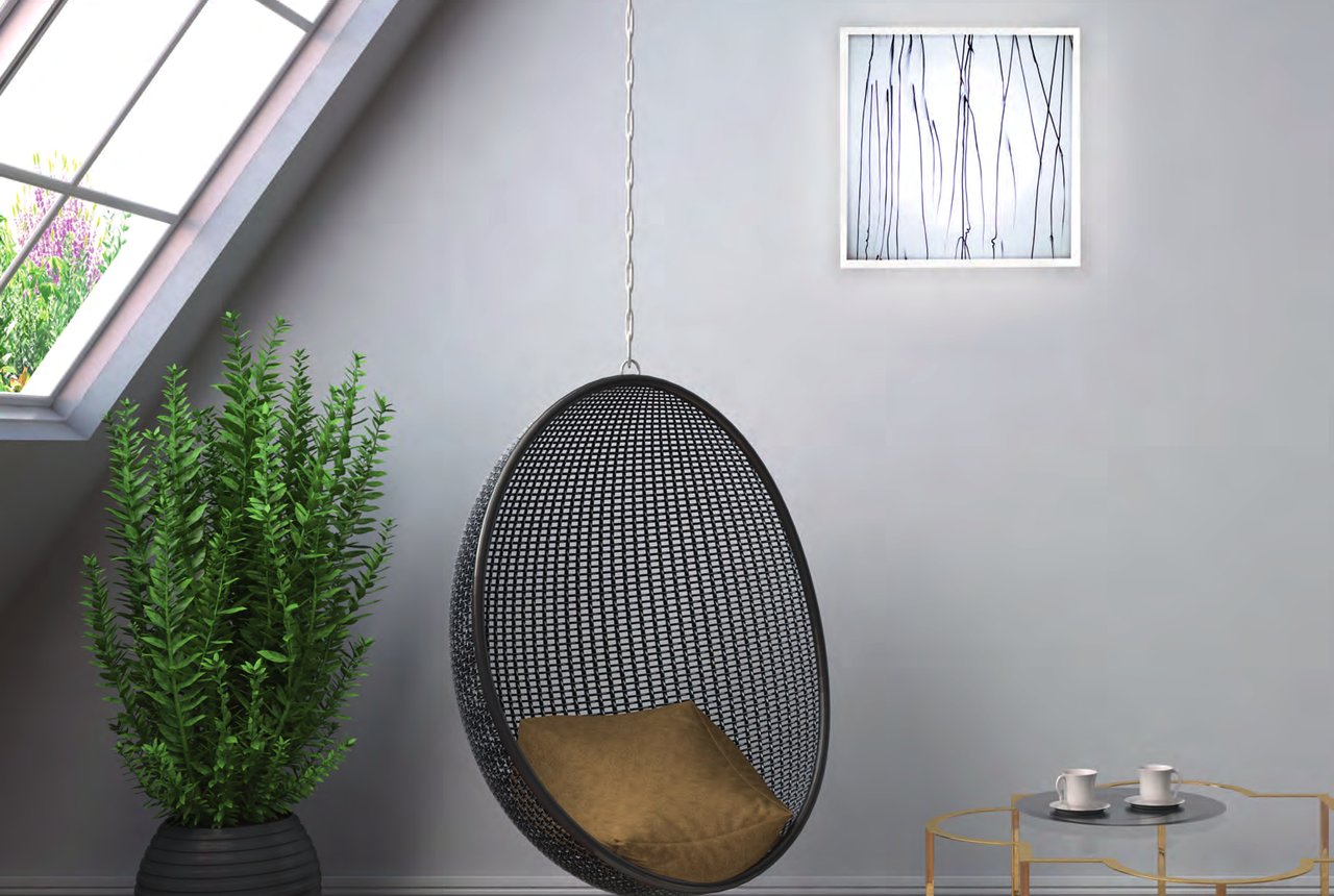 Wohnraum mit Glas-Wandtafel von sommer-LICHT